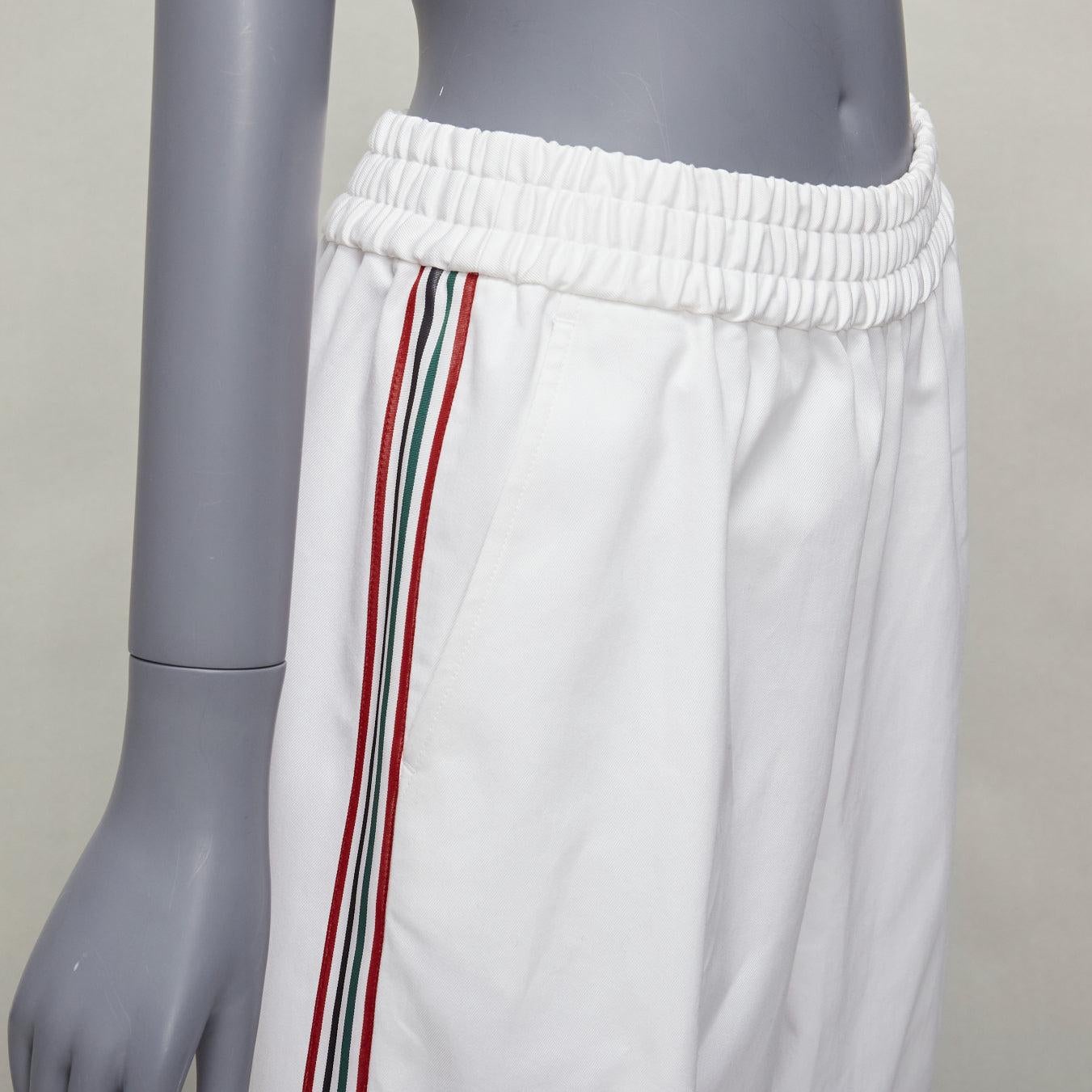 PORTS 1961 10 Corso Como white cotton checked stripe trim wide pants IT38 XS For Sale 3