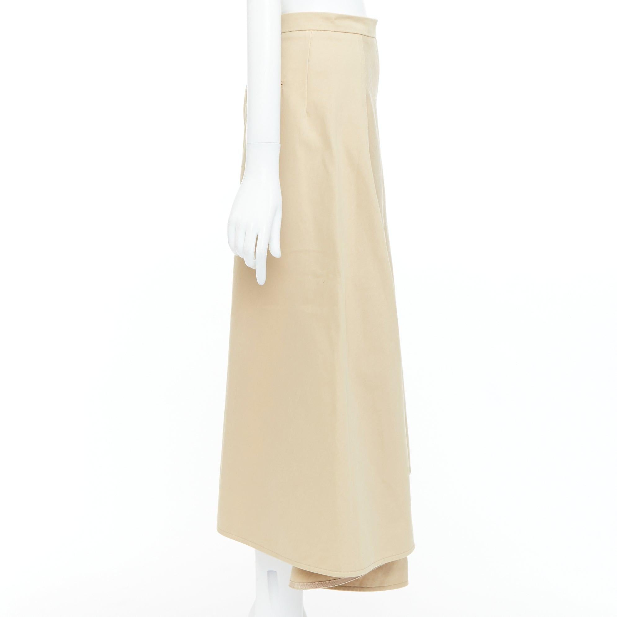 PORTS 1961 beige Baumwolle asymmetrisch weit geschnittene Culottes Hose IT38 XS im Zustand „Gut“ im Angebot in Hong Kong, NT