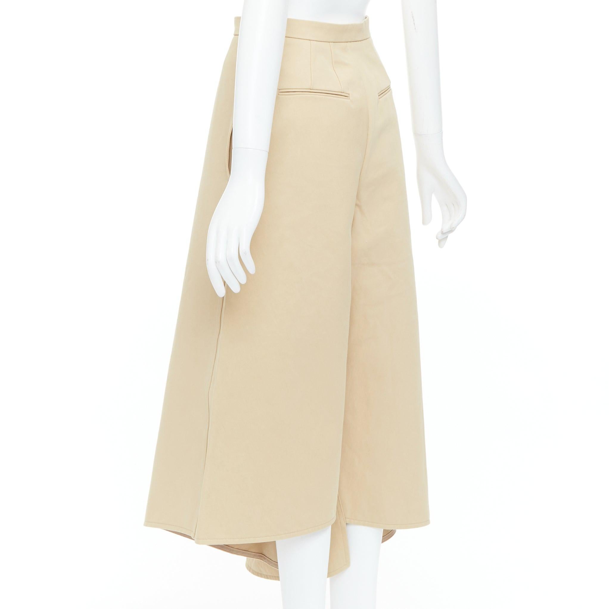 PORTS 1961 beige Baumwolle asymmetrisch weit geschnittene Culottes Hose IT38 XS im Angebot 1