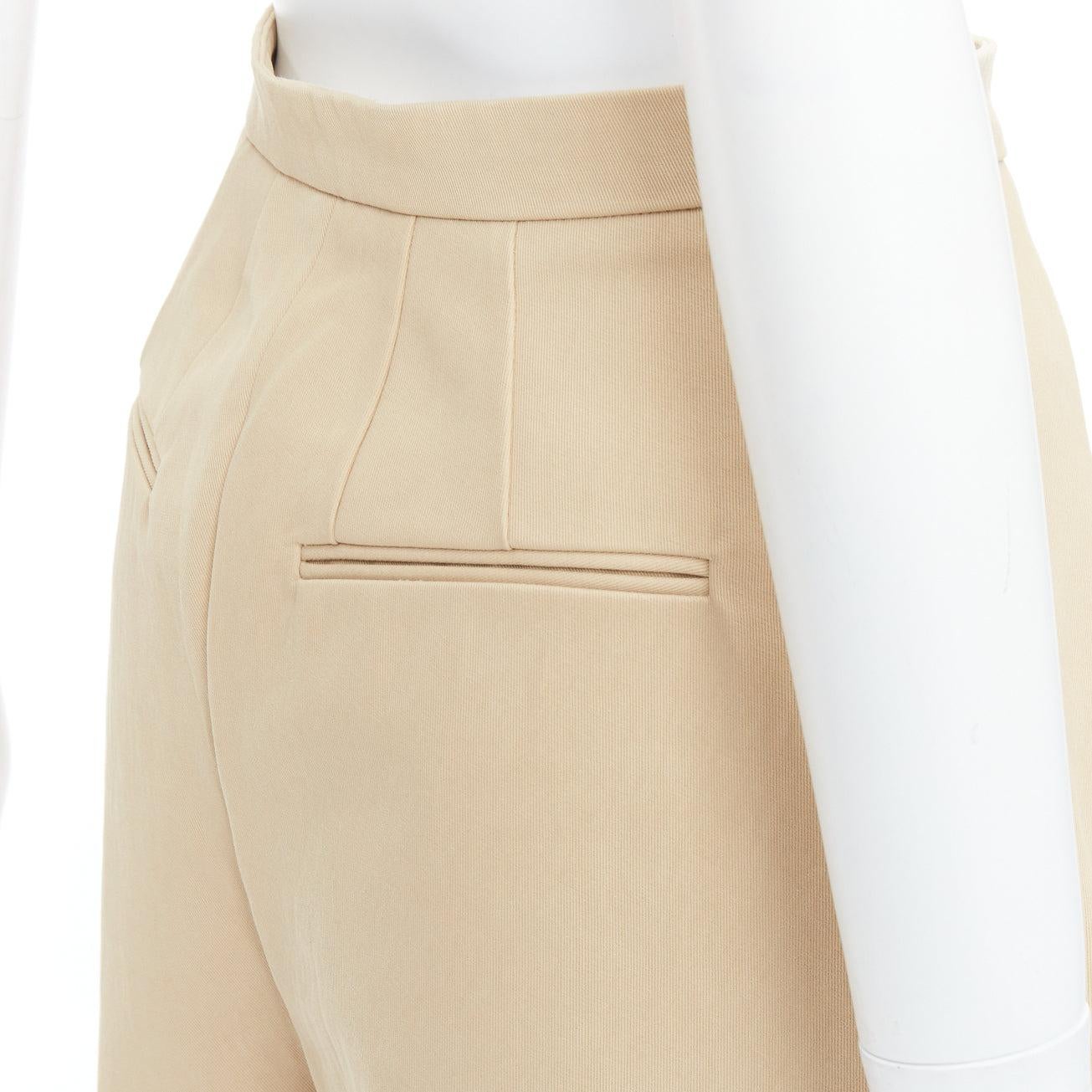 PORTS 1961 beige Baumwolle asymmetrisch weit geschnittene Culottes Hose IT38 XS im Angebot 2