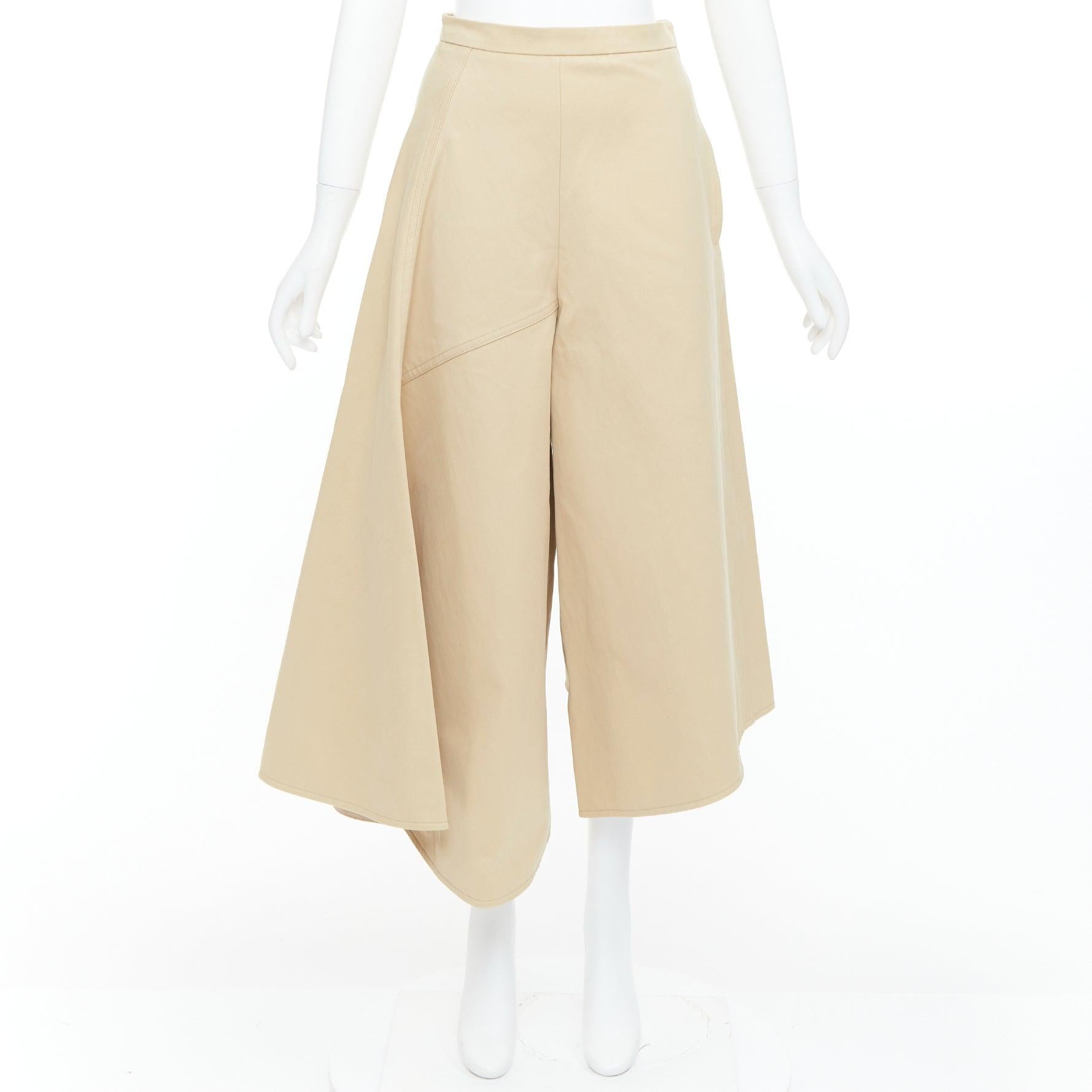 PORTS 1961 beige Baumwolle asymmetrisch weit geschnittene Culottes Hose IT38 XS im Angebot 4