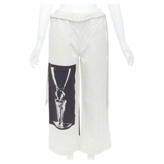 Ports 1961 beige, cotone, seta, vetro, stampa fotografica, pantaloni con coulisse in vita IT38 XS