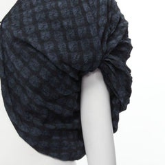 PORTS 1961 black blue Shibori dyed crinkled voluminous cropped bolero US0 XS