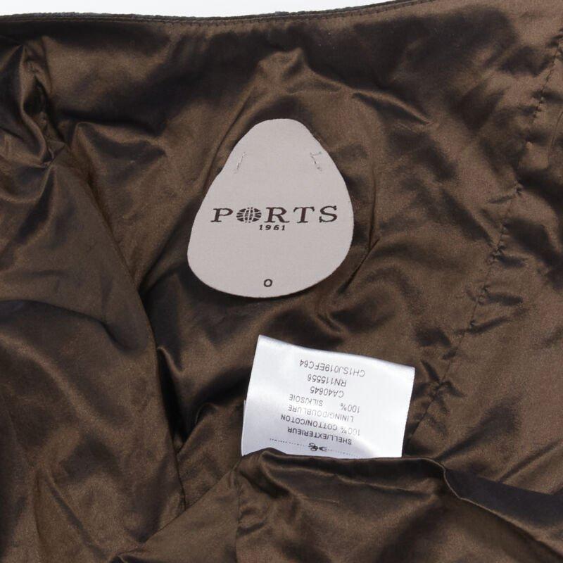 PORTS 1961 negro azul teñido Shibori arrugado voluminoso bolero cropped US0 XS en venta 4