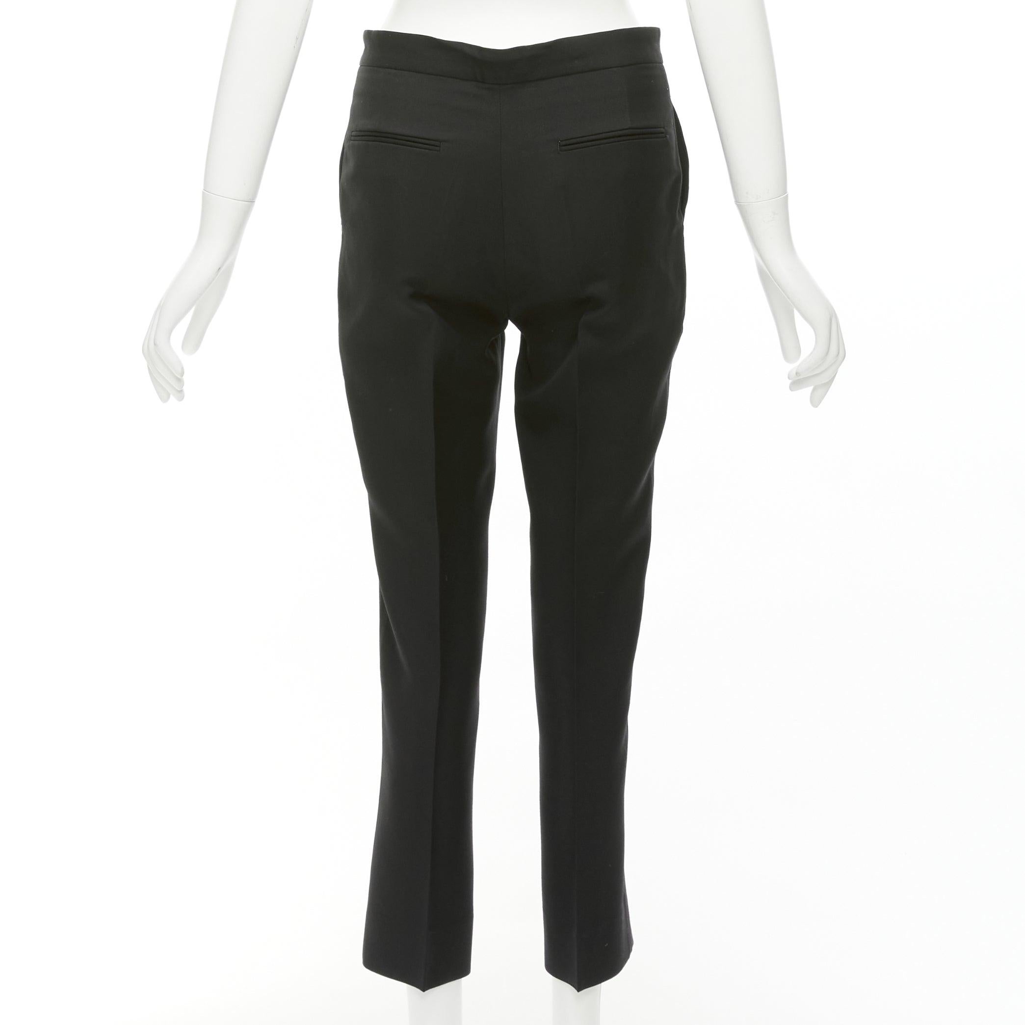 PORTS 1961 black wool silk cotton lined flared cropped trousers FR38 M For Sale 1
