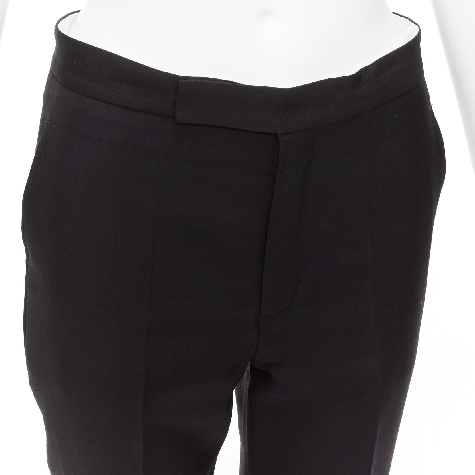 PORTS 1961 black wool silk cotton lined flared cropped trousers FR38 M For Sale 2