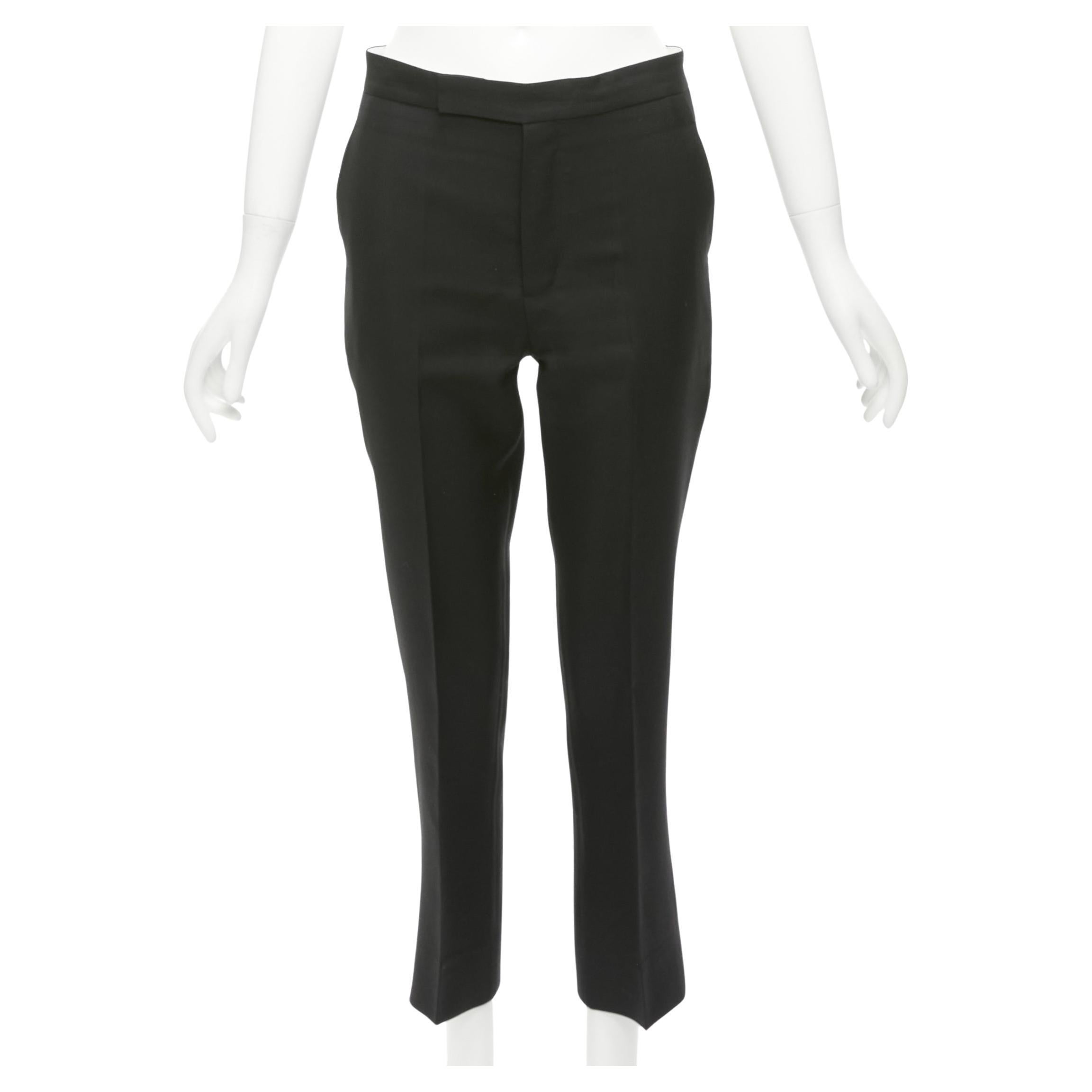 PORTS 1961 - Pantalon court évasé doublé en laine, soie et coton - noir FR38 M
