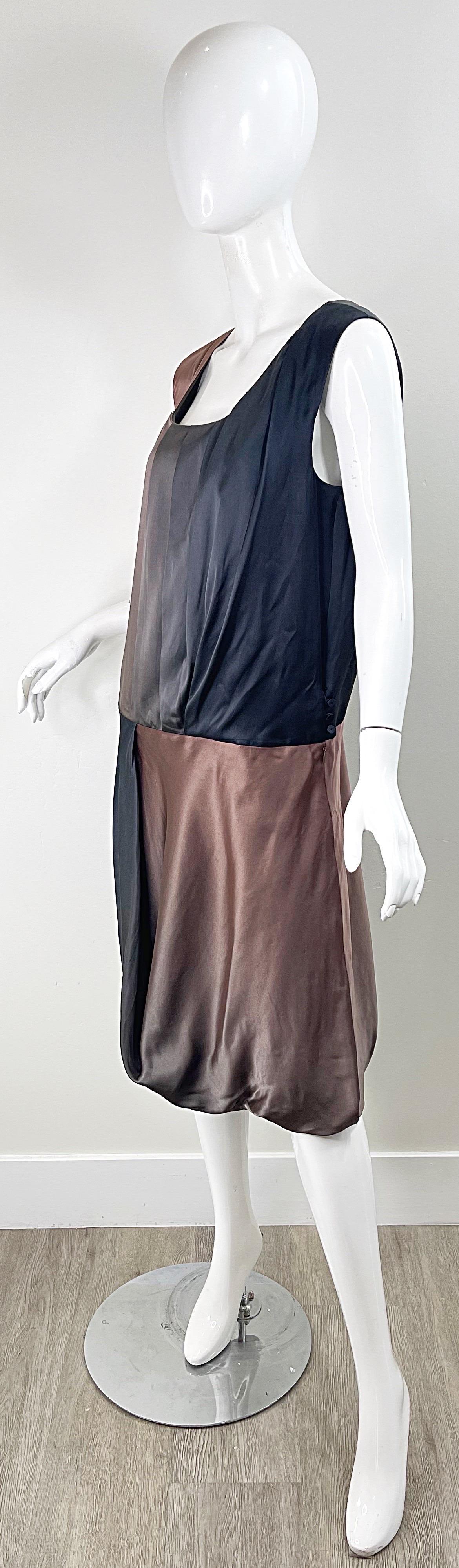 Ports 1961 Fall 2012 Size 12 Brown Taupe Gray Ombré Flapper Style Silk Dress For Sale 7
