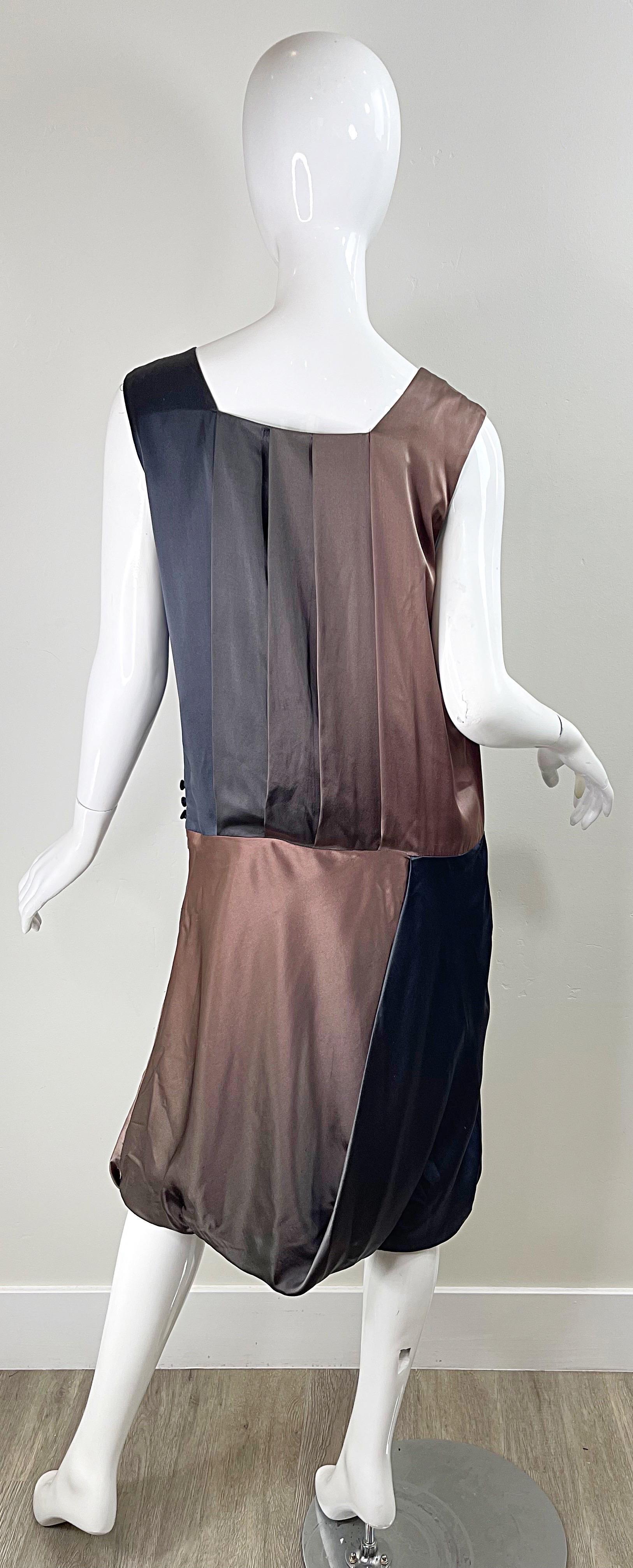 Ports 1961 Automne 2012 Taille 12 Brown Taupe Gray Ombré Flapper Style Silk Dress en vente 9