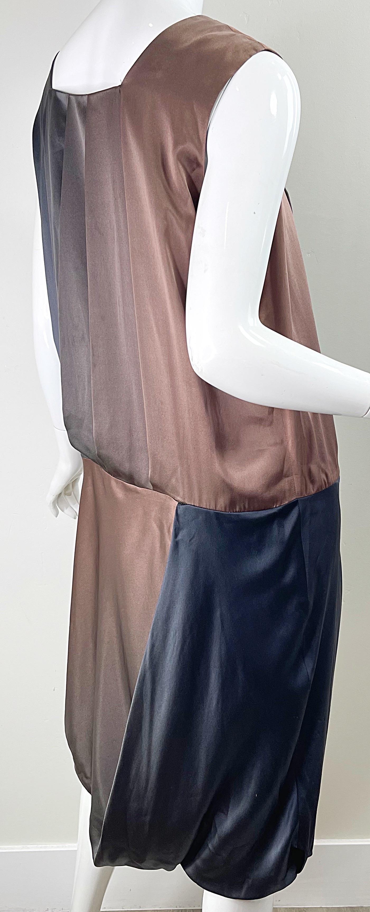 Ports 1961 Automne 2012 Taille 12 Brown Taupe Gray Ombré Flapper Style Silk Dress en vente 11