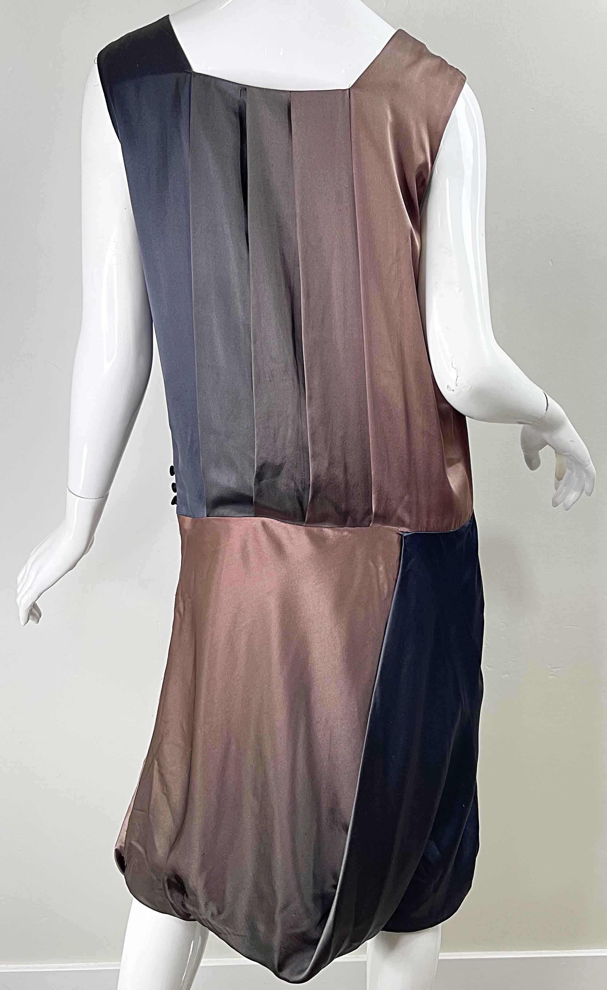 Ports 1961 Automne 2012 Taille 12 Brown Taupe Gray Ombré Flapper Style Silk Dress en vente 5