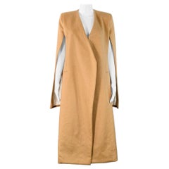 PORTS 1961 FW19 Size 4 Tan Camel Hair Textured Open Front Cape Coat