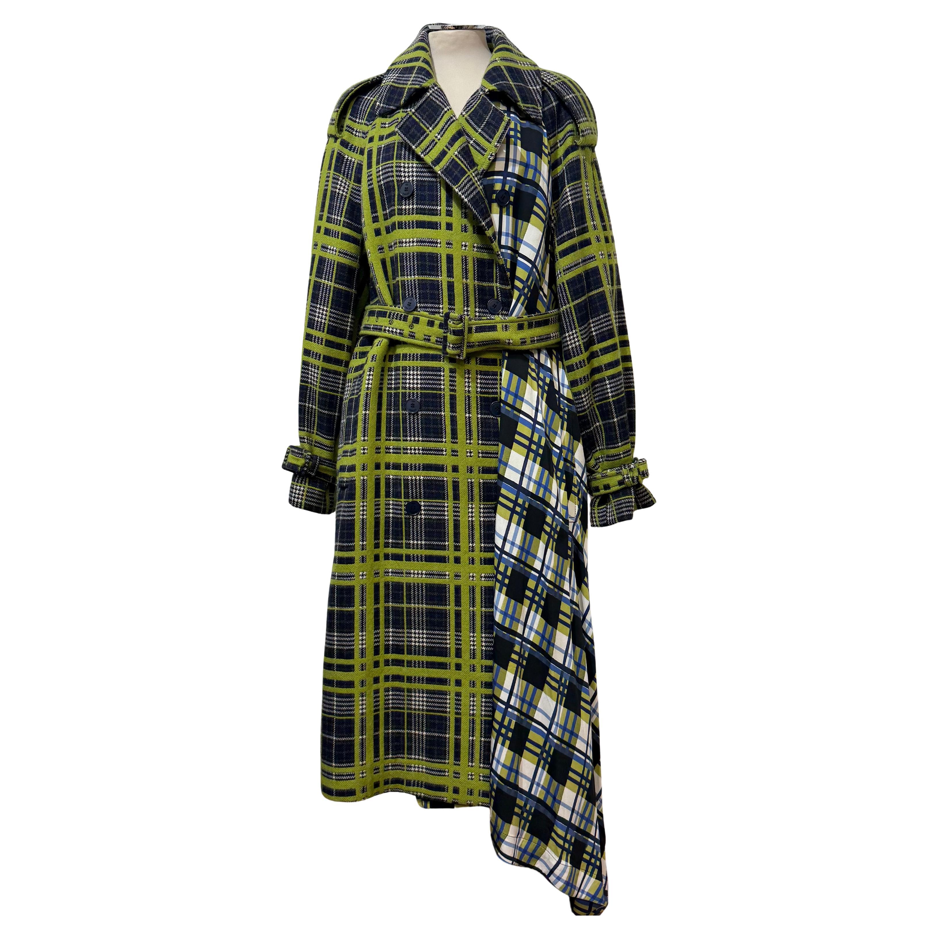 Ports 1961 Cappotto in lana a quadri verde FR 36 / IT 40