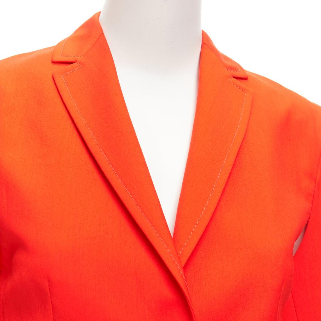 PORTS 1961 neon orange wool silk underarm cut out asymmetric blazer FR36 S For Sale 3