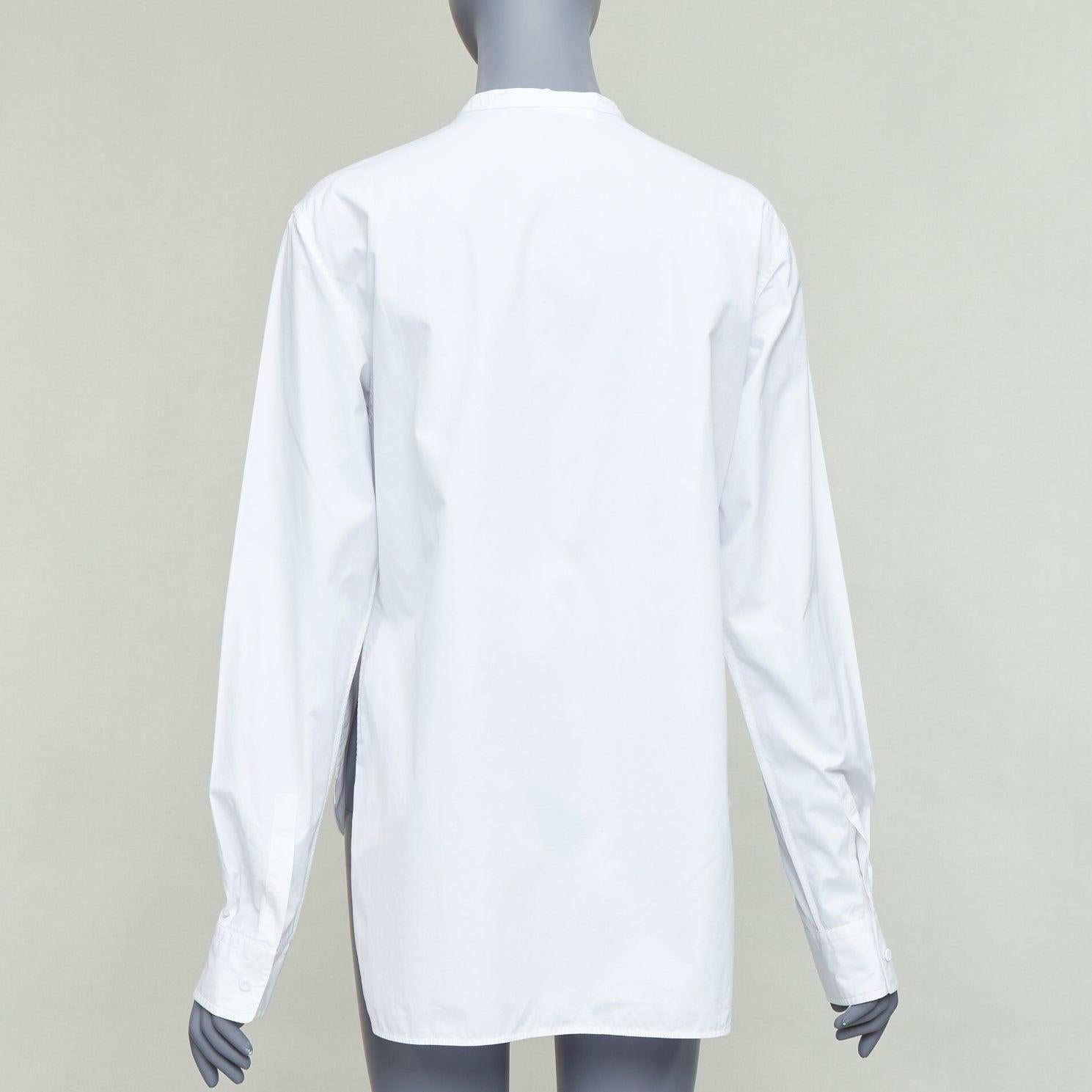 Women's PORTS 1961 SHIRT white cotton front slit deconstructed button down top IT40 S For Sale