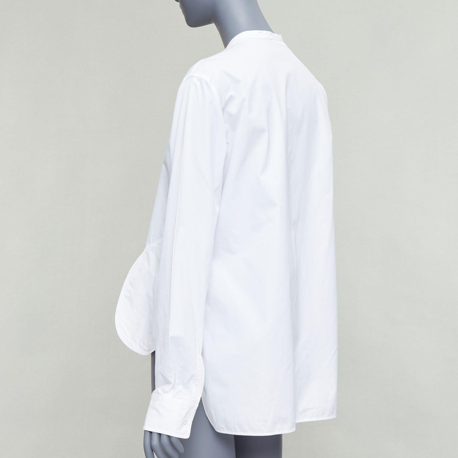 PORTS 1961 SHIRT white cotton front slit deconstructed button down top IT40 S For Sale 1