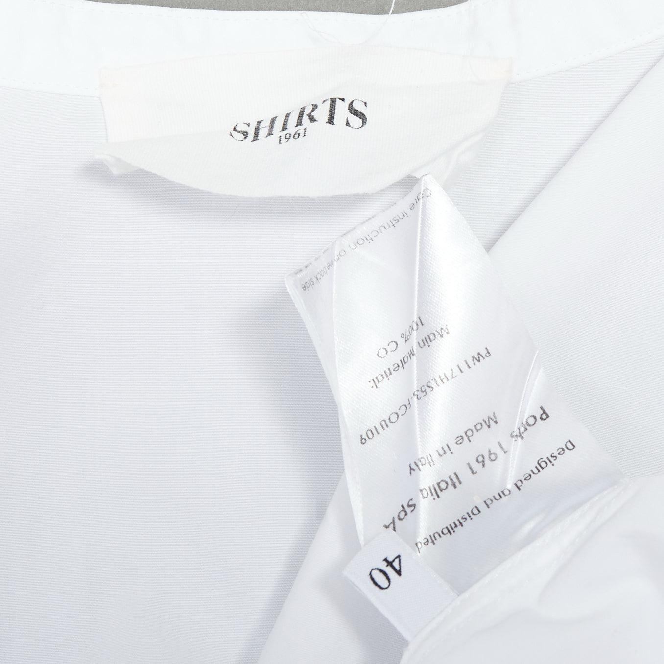 PORTS 1961 SHIRT white cotton front slit deconstructed button down top IT40 S For Sale 3