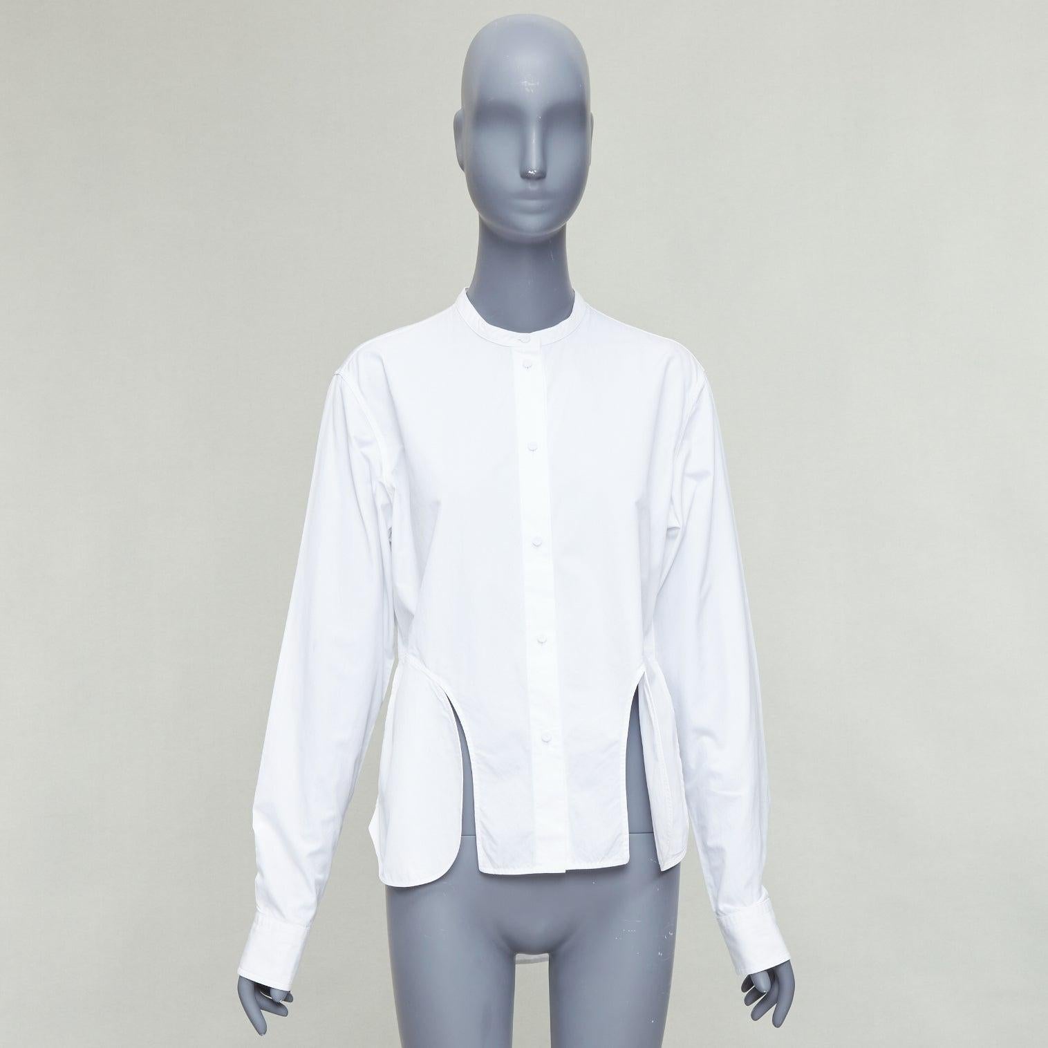 PORTS 1961 SHIRT white cotton front slit deconstructed button down top IT40 S For Sale 4