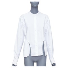 PORTS 1961 SHIRT white cotton front slit deconstructed button down top IT40 S