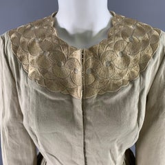 PORTS 1961 Größe 12 Khaki Baumwollmischung bestickte Jacke