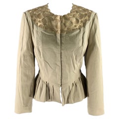 PORTS 1961 Größe 12 Khaki Baumwollmischung bestickte Jacke