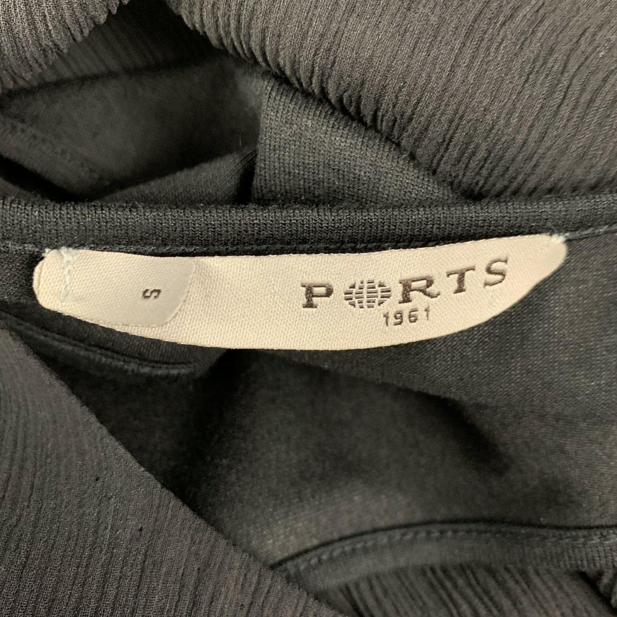 PORTS 1961 Talla 4 Vestido negro de doble capa arrugado de mezcla de viscosa en Bueno estado para la venta en San Francisco, CA