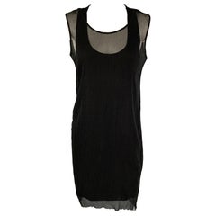 PORTS 1961 Taille 4 Robe à double couche plissée en viscose noire