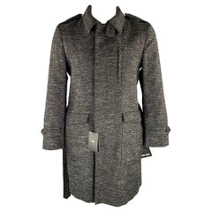 PORTS 1961 Size 42 Black White Heather Wool Blend Belted Coat