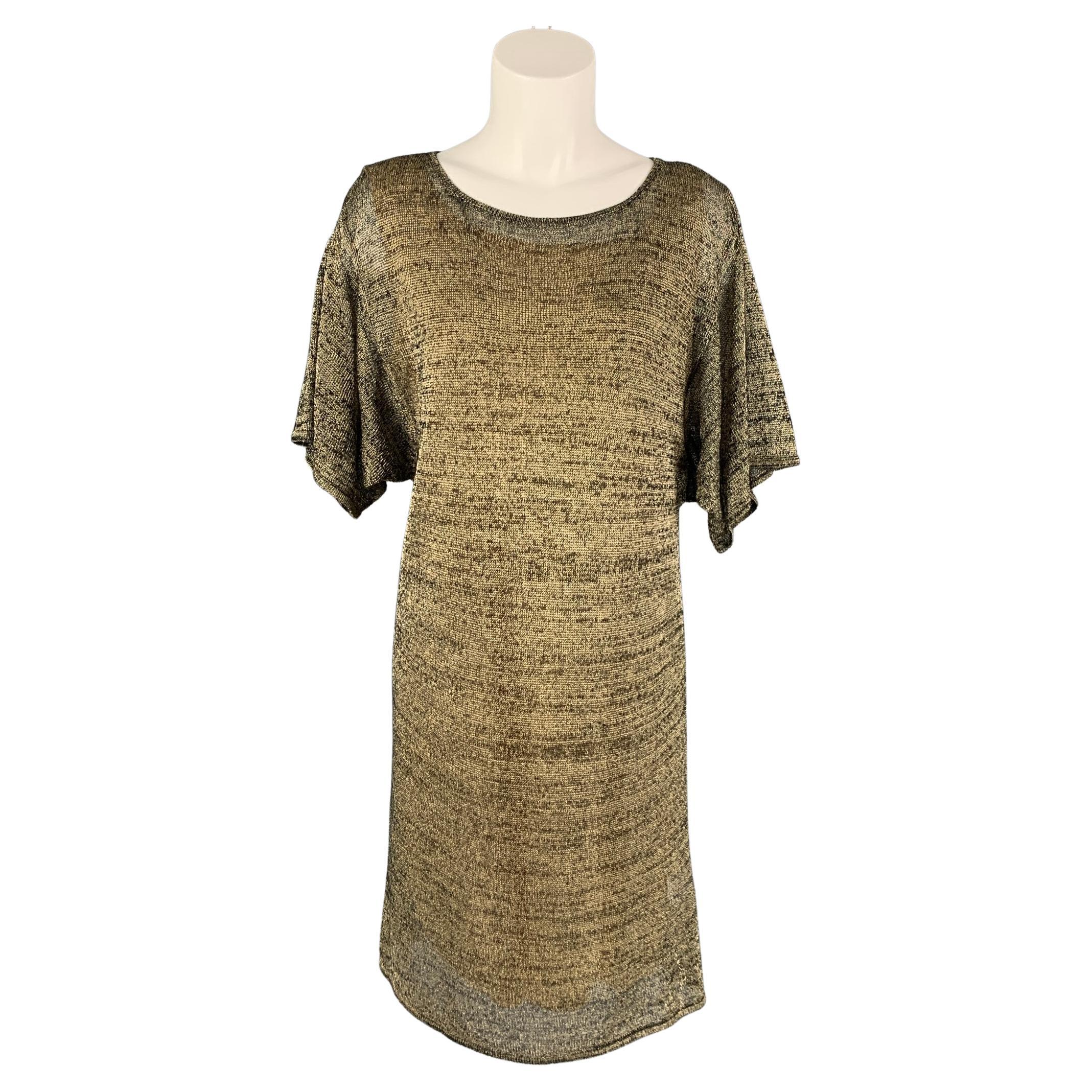 PORTS 1961 Size L Gold Black Cotton Polyester Dress
