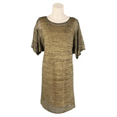 PORTS 1961 Size L Gold Black Cotton Polyester Dress