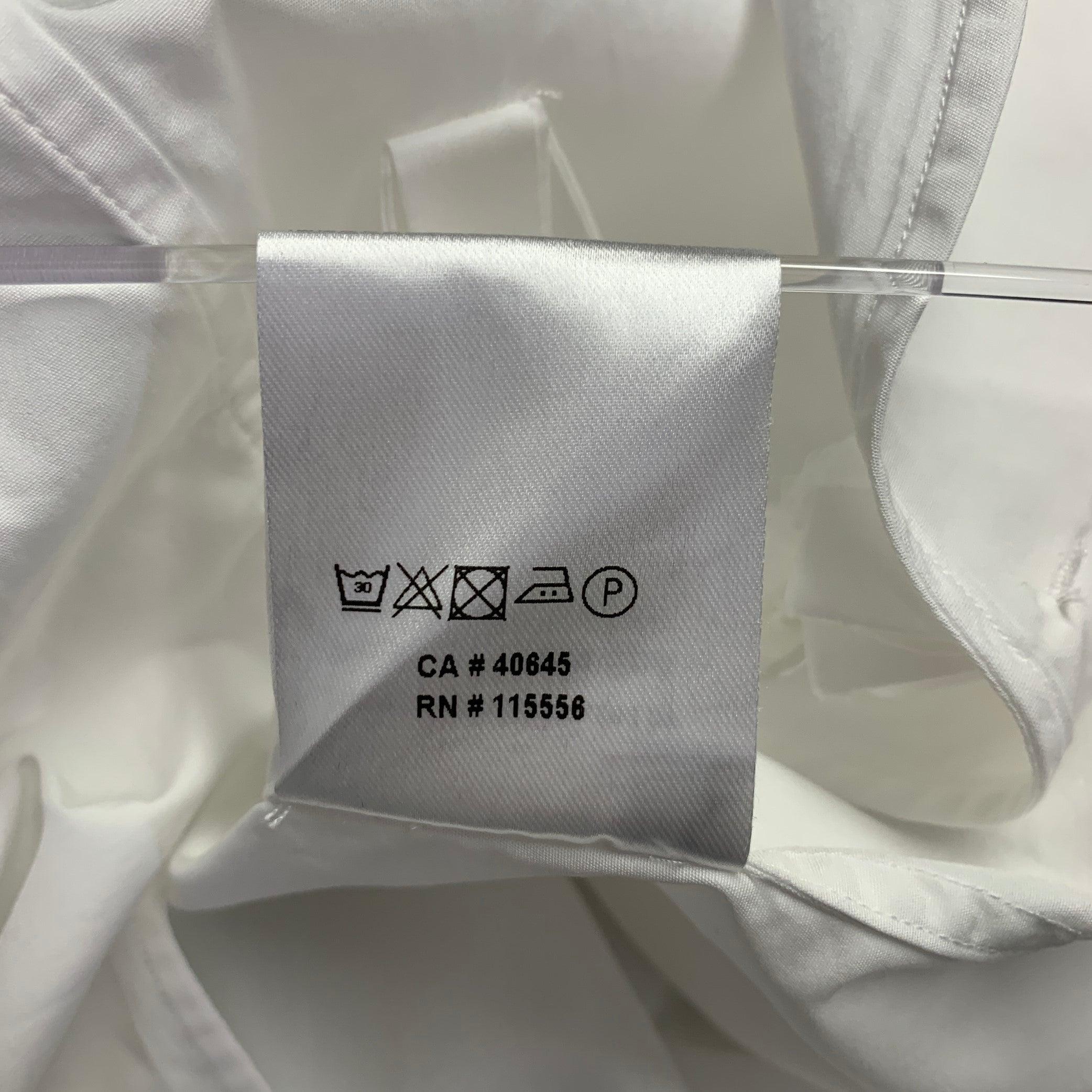 PORTS 1961 Size M White Cotton Applique Nehru Collar Shirt For Sale 5