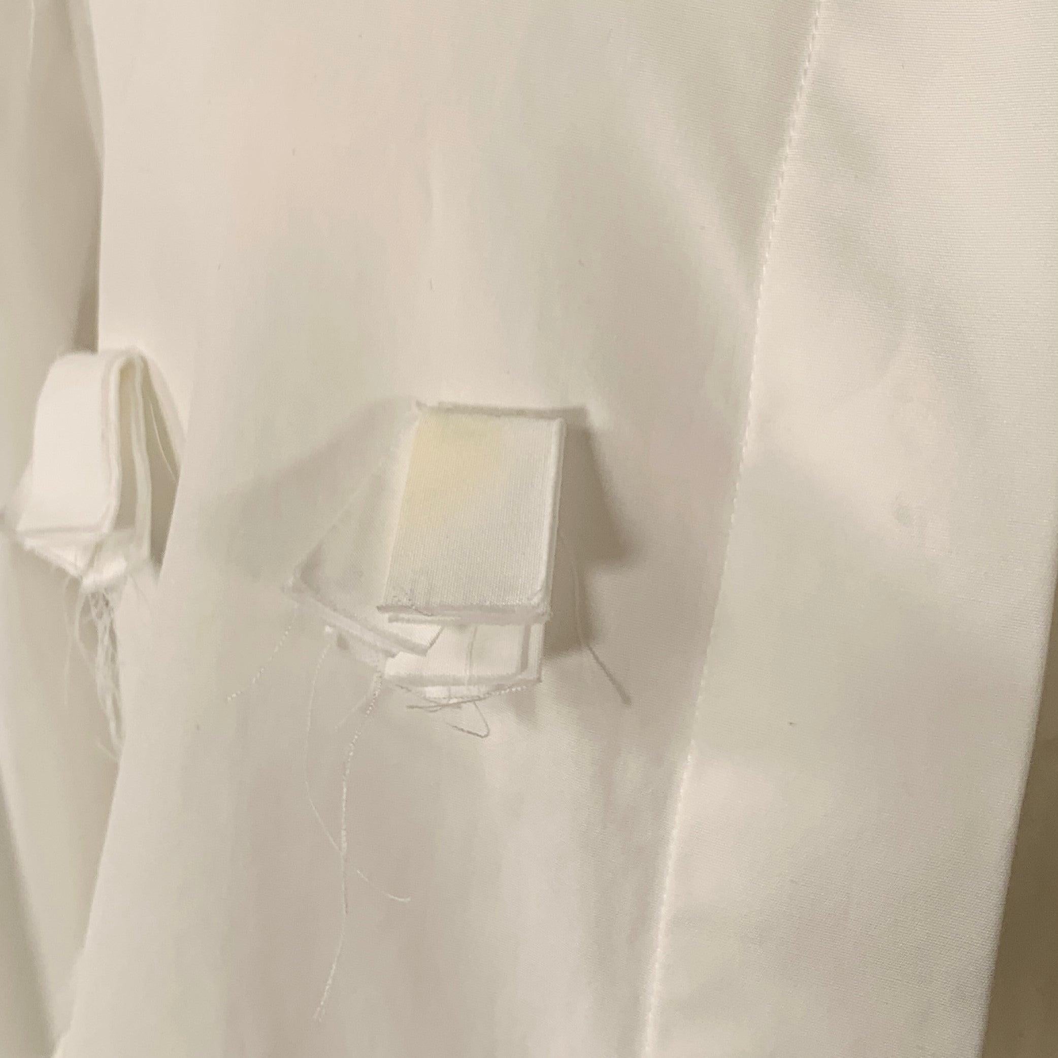 PORTS 1961 Size M White Cotton Applique Nehru Collar Shirt For Sale 2