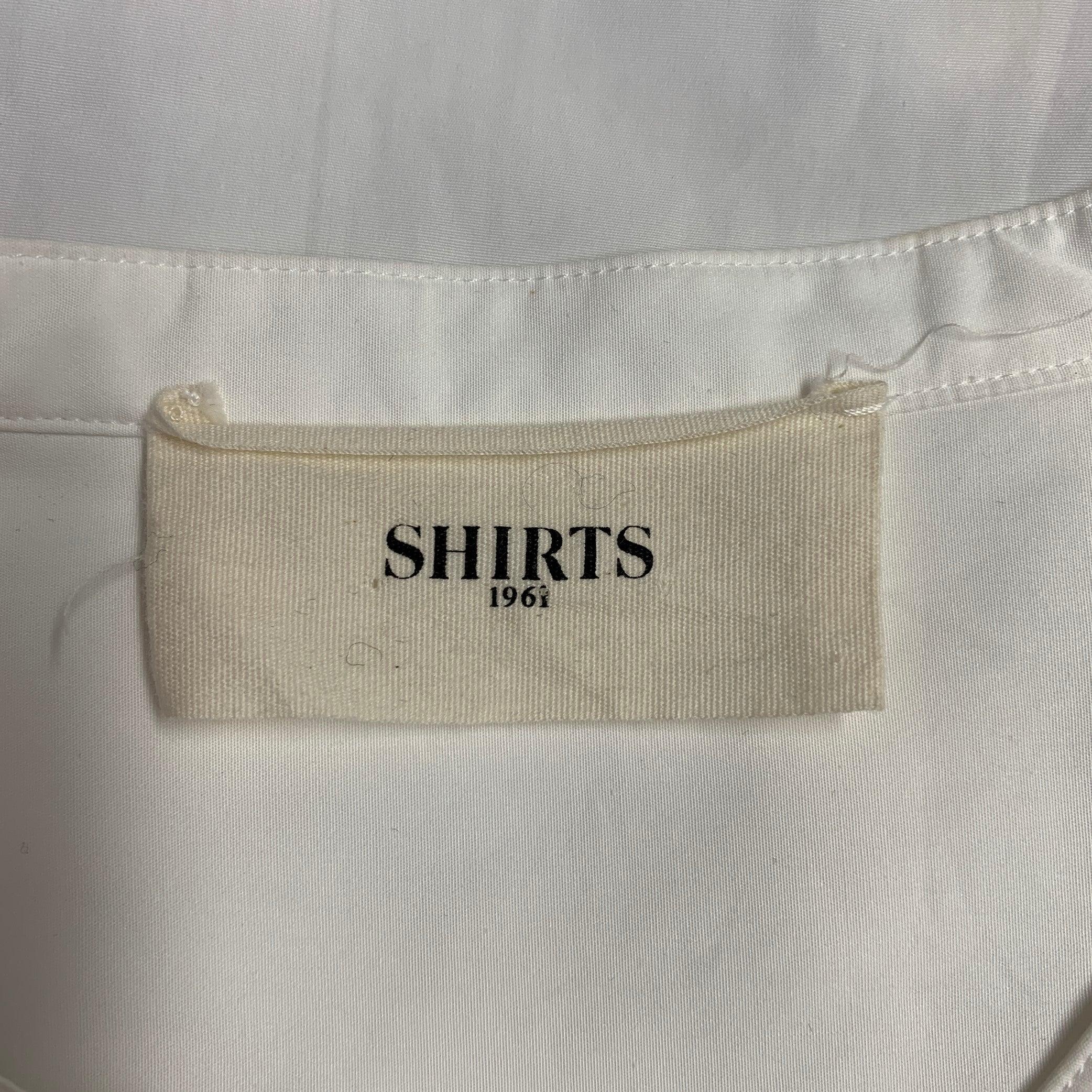 PORTS 1961 Size M White Cotton Applique Nehru Collar Shirt For Sale 3