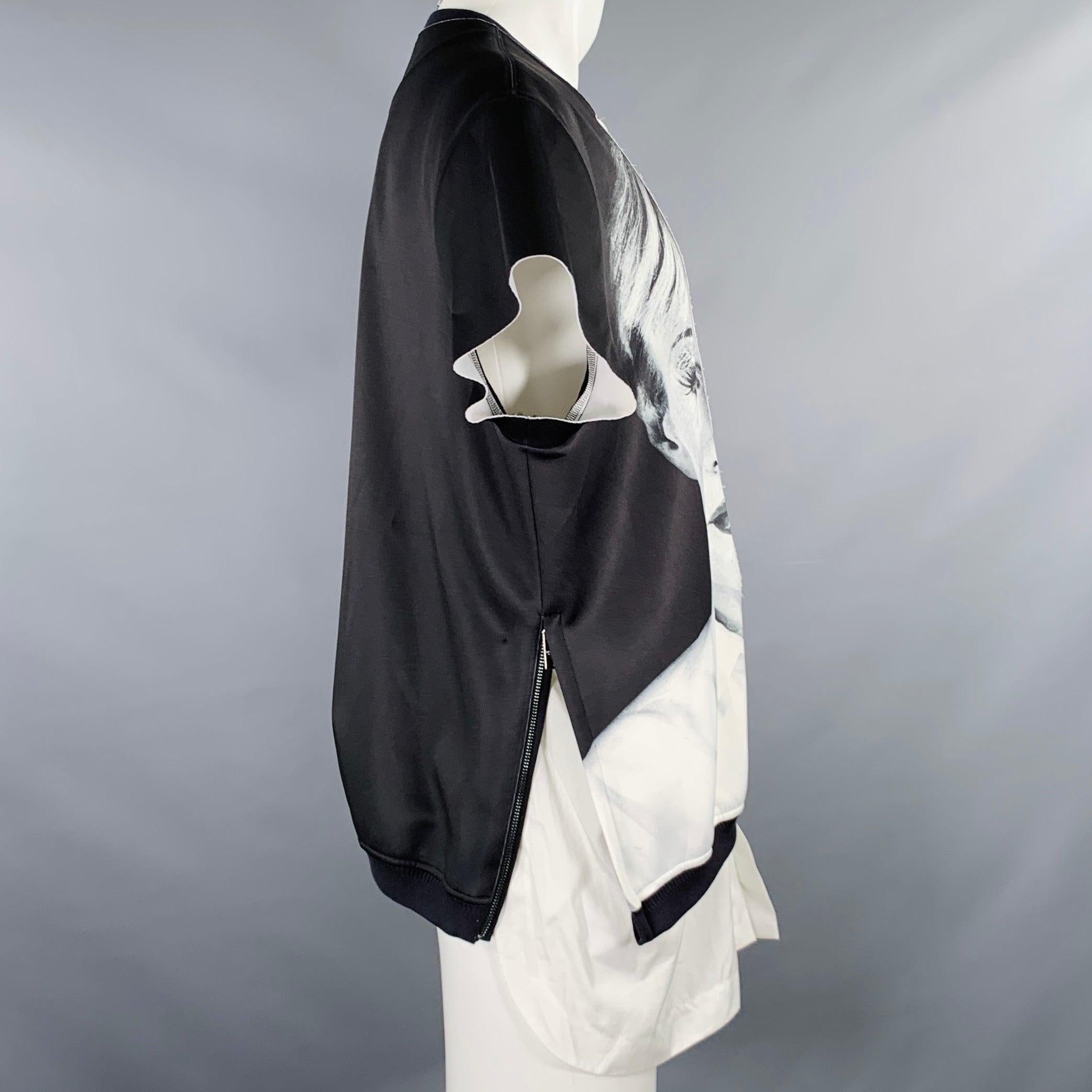 PORTS 1961 Size S Warhol Black White Polyester Blend Short Sleeve Pullover In Good Condition For Sale In San Francisco, CA