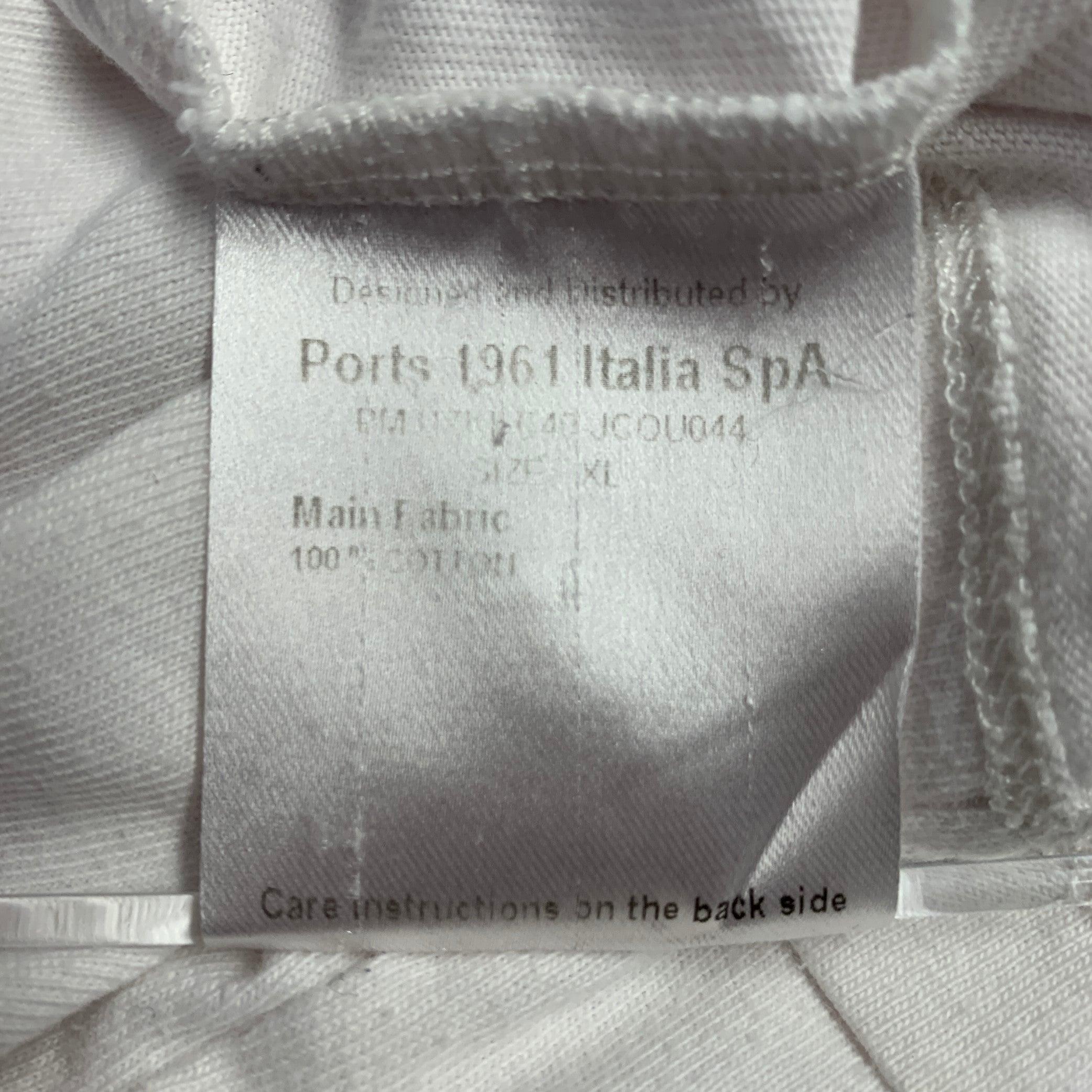 PORTS 1961 Size XL White Black Red Heart Print Cotton Crew Neck T-shirt 3