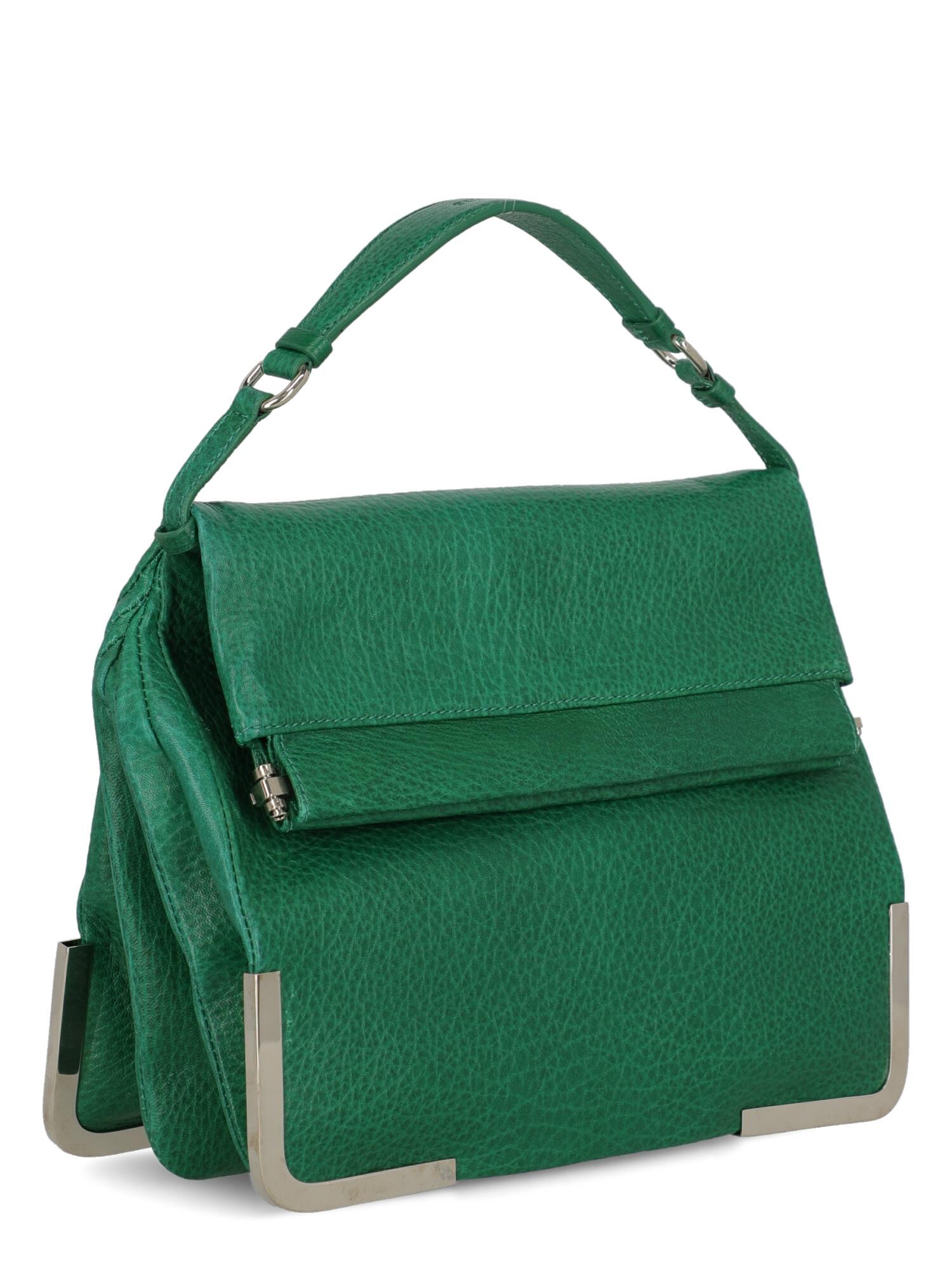 green leather handbags