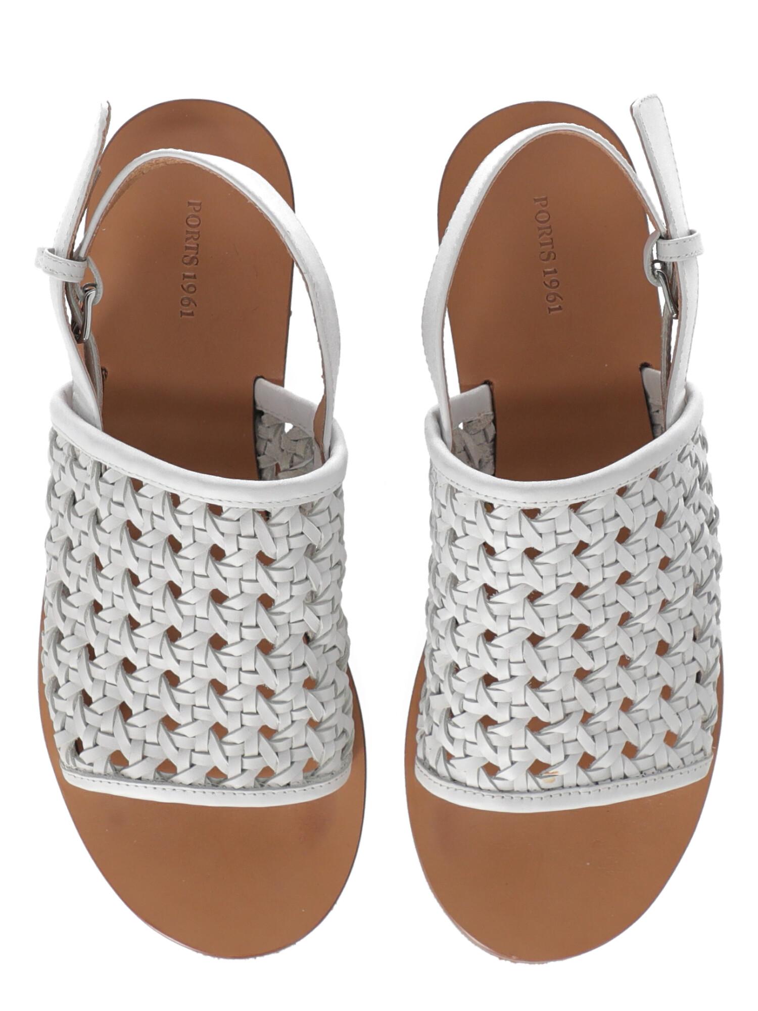 Ports 1961 Women  Sandals White Leather IT 37 For Sale 1