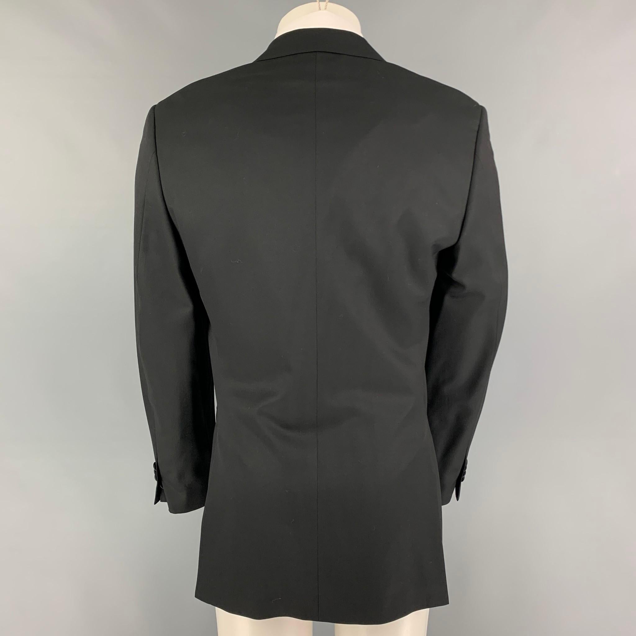 PORTS INTERNATIONAL Size 40 Black Wool Tuxedo Sport Coat In Good Condition In San Francisco, CA