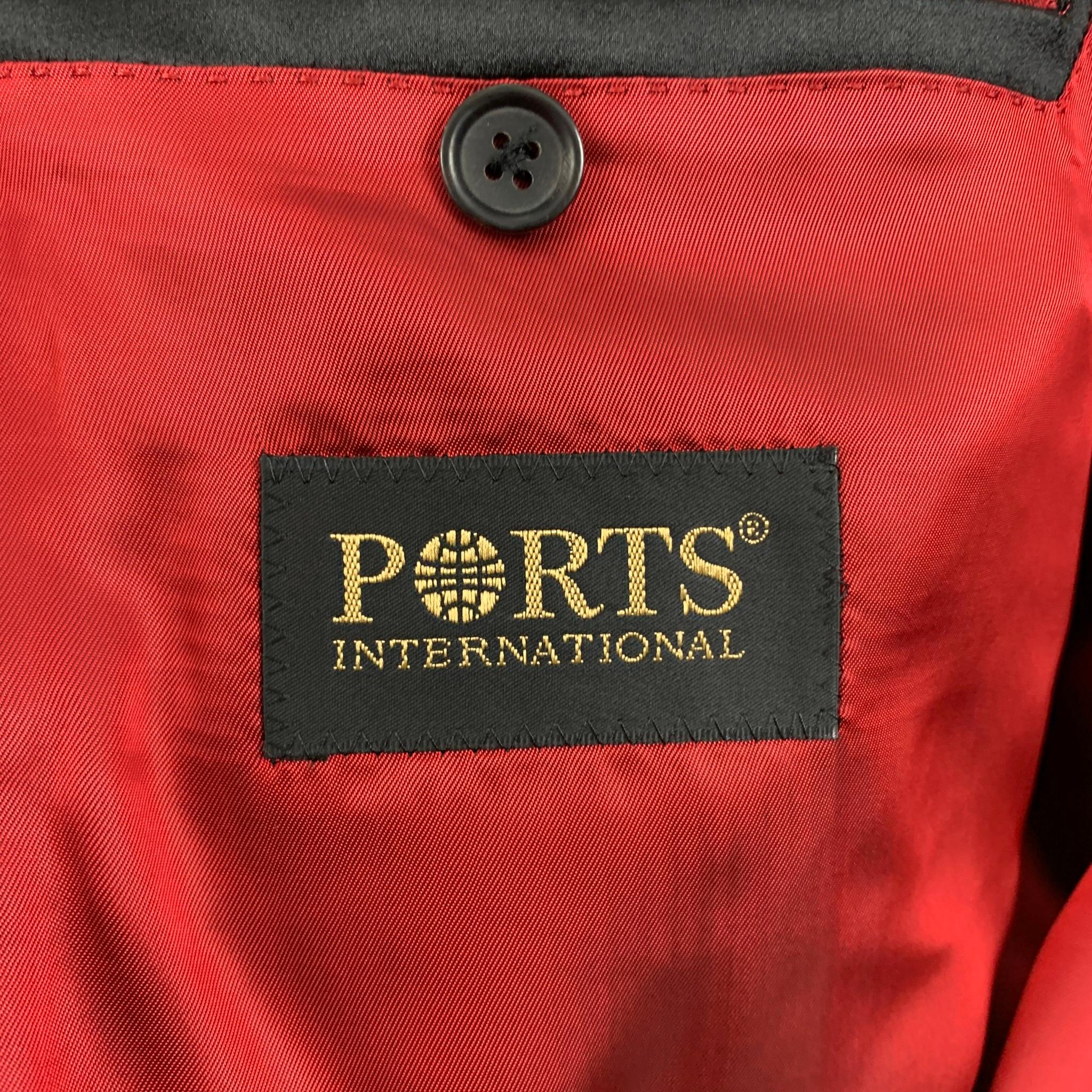 PORTS INTERNATIONAL Size 40 Black Wool Tuxedo Sport Coat 2