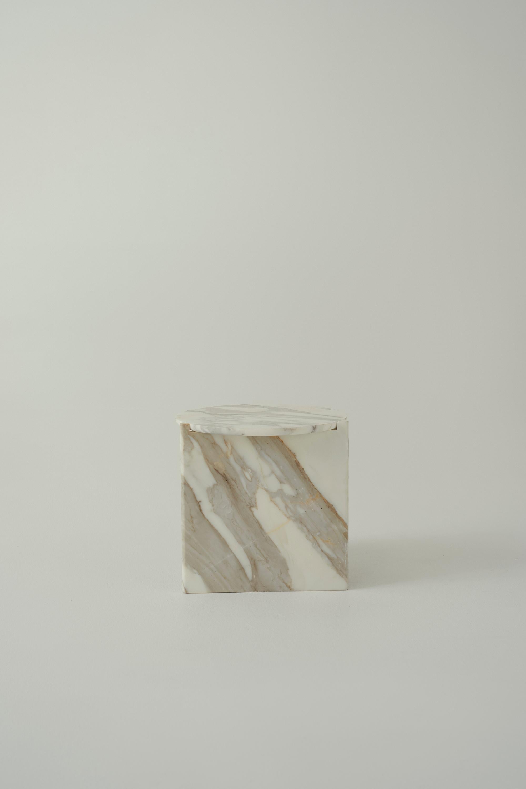 calacatta marble side table