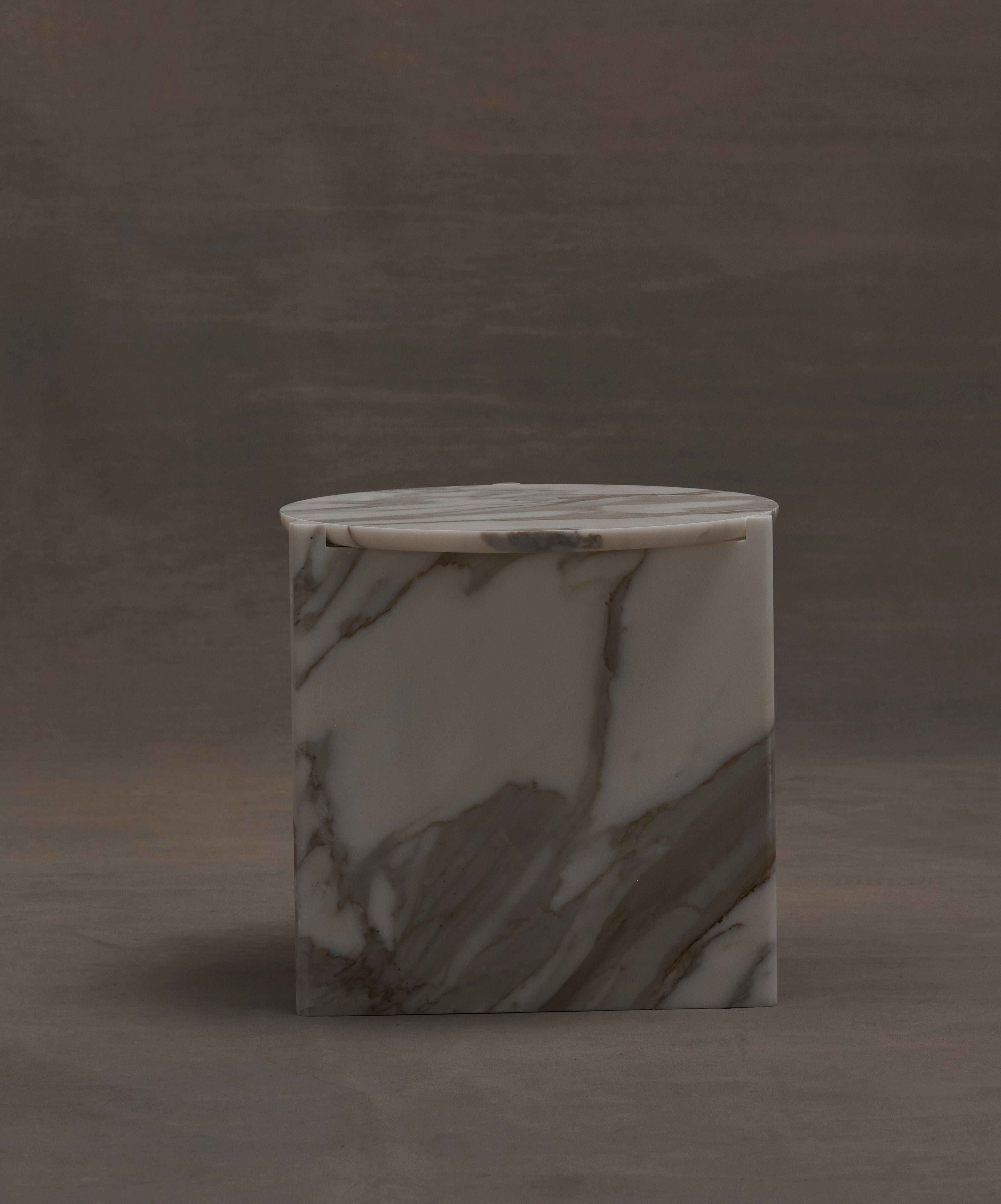 Contemporary Portsea Side Table by Daniel Boddam, Calacatta Marble For Sale