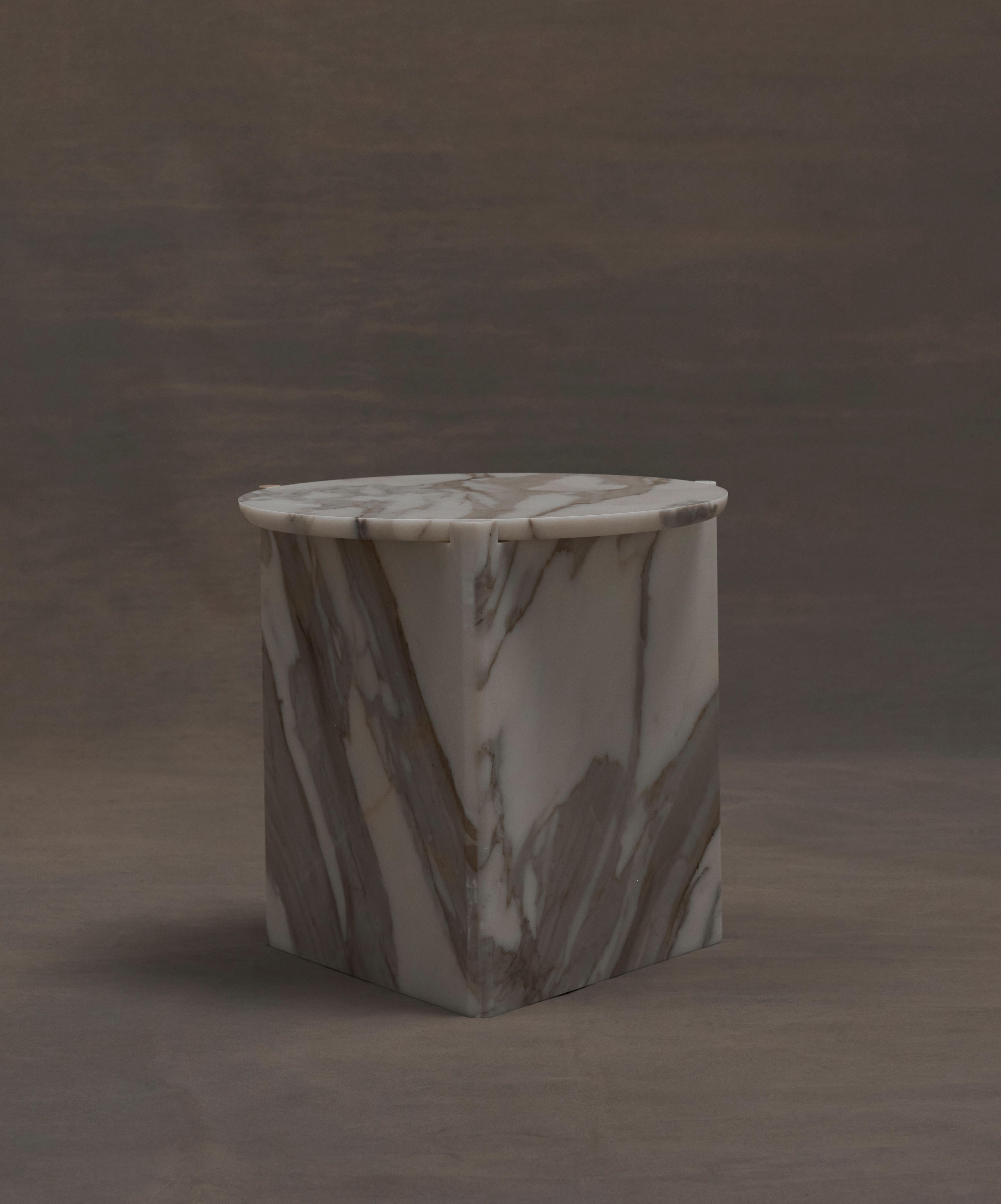 Portsea Side Table by Daniel Boddam, Calacatta Marble For Sale 1