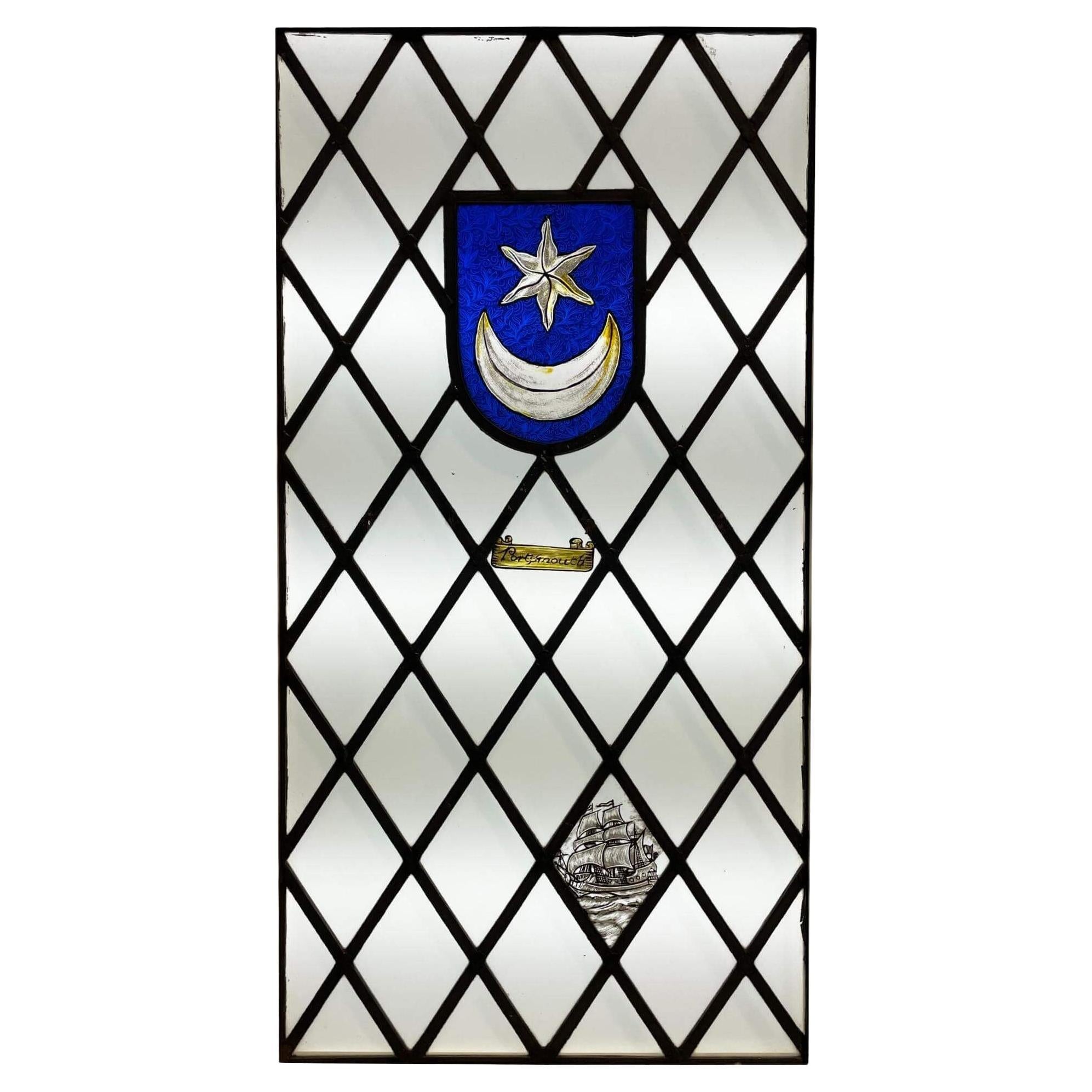 ‘Portsmouth’ Antique Stained Glass Window For Sale
