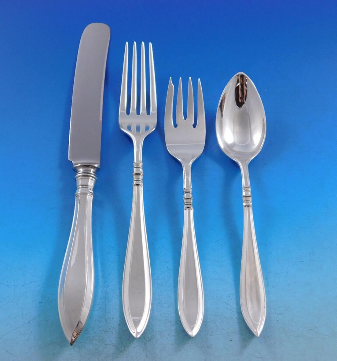 Portsmouth by Gorham Sterling Silver Flatware Set for 12 Service 124 pieces For Sale 4