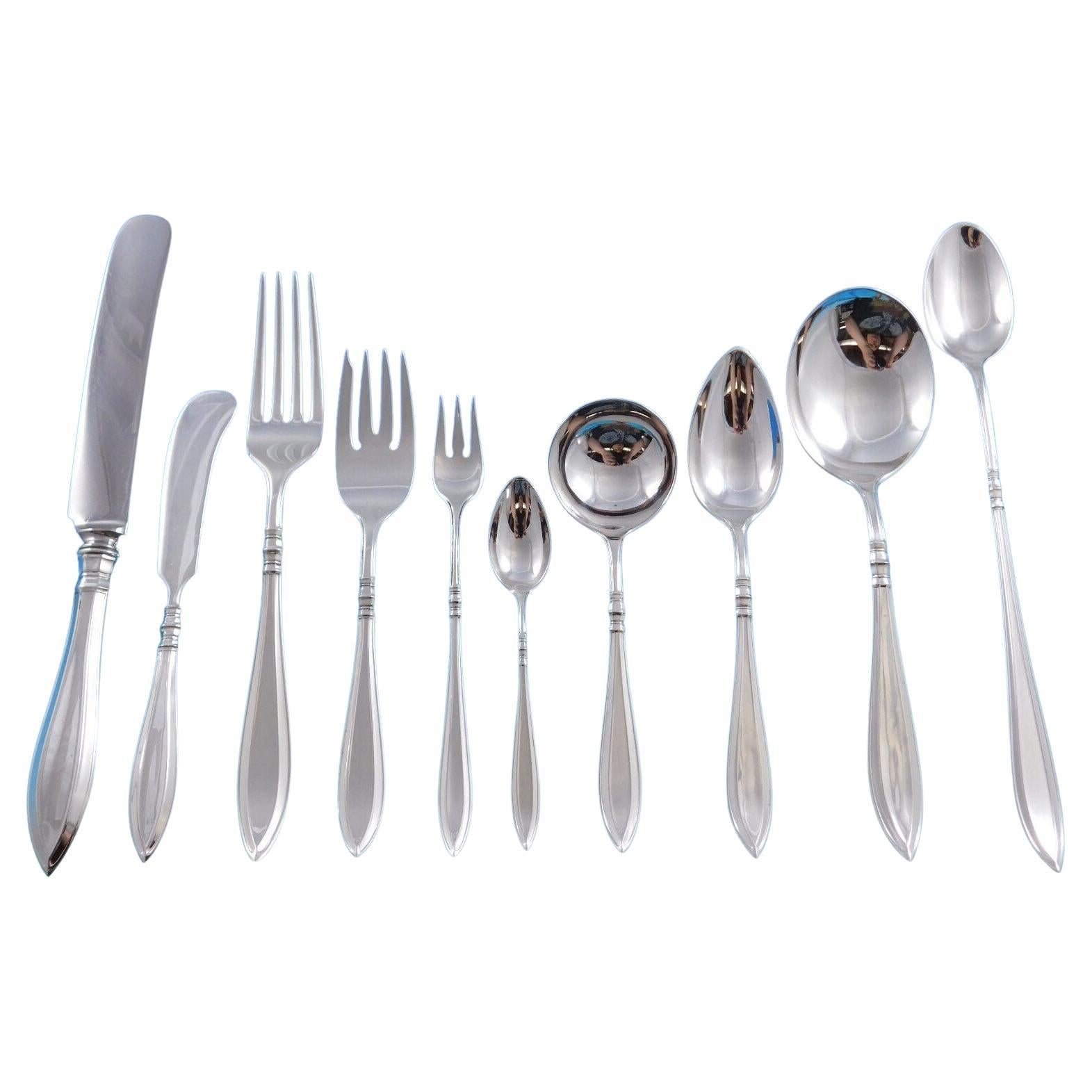 Portsmouth by Gorham Sterling Silver Flatware Set for 12 Service 124 pieces For Sale