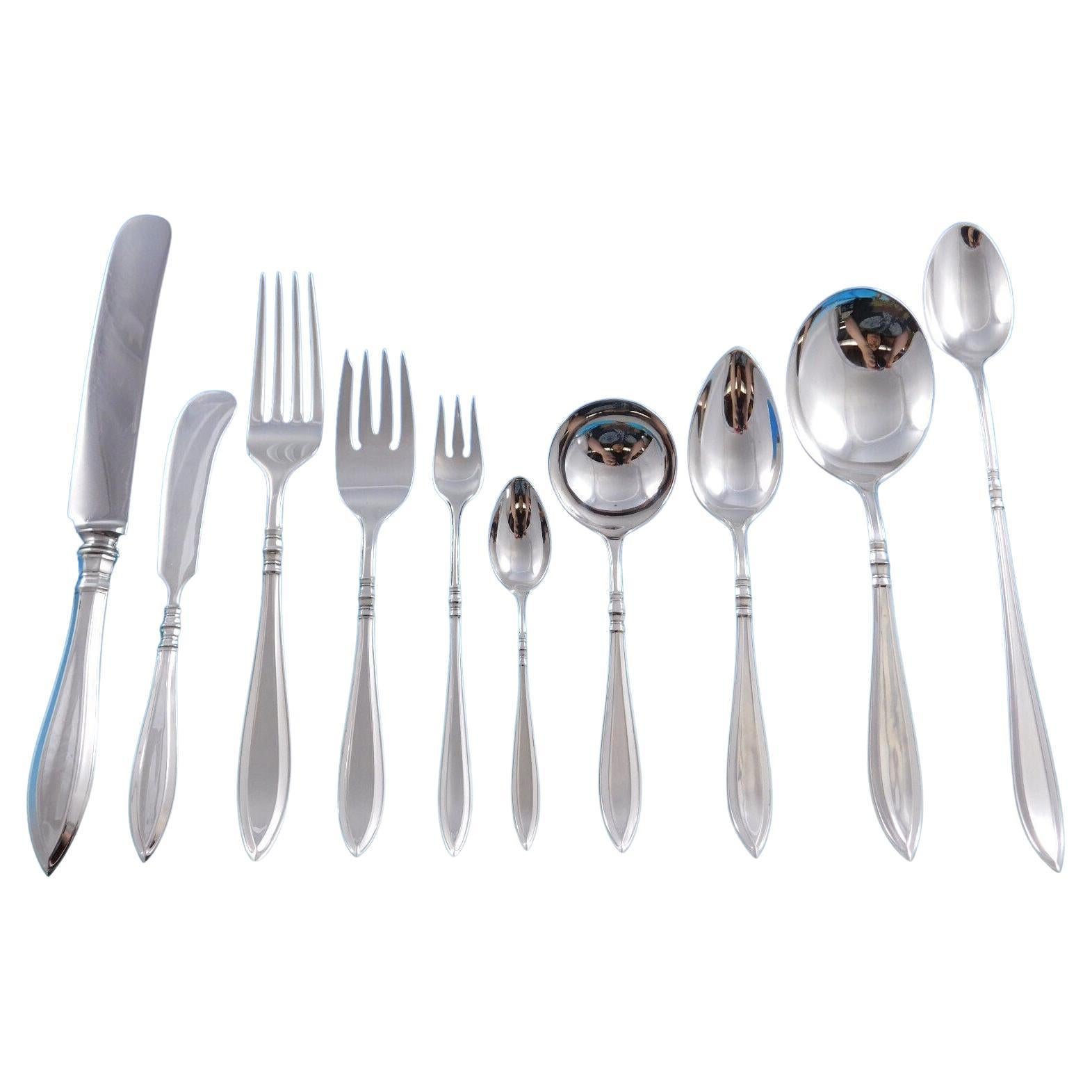 Portsmouth by Gorham Sterling Silber Besteck Set für 12 Personen Service 124 Pieces