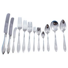 Used Portsmouth by Gorham Sterling Silver Flatware Set for 12 Service 144 pcs Dinner