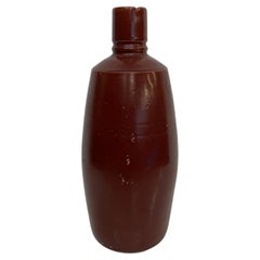 Portugal Ceramic Bottle Red Brown Lancers Wine Art Pottery 1970s