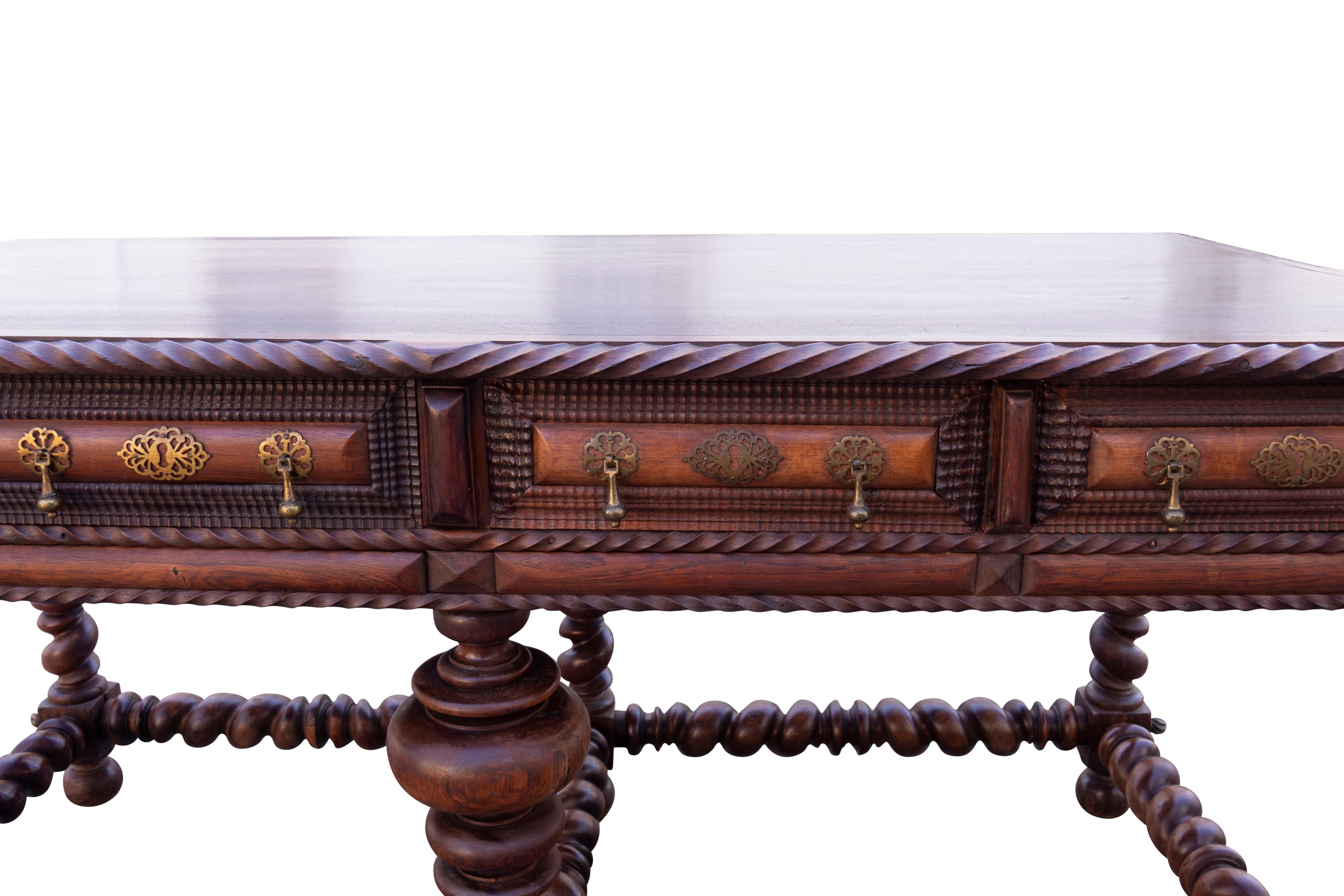 Portugese/Brazilian Colonial Rosewood Center Table For Sale 6