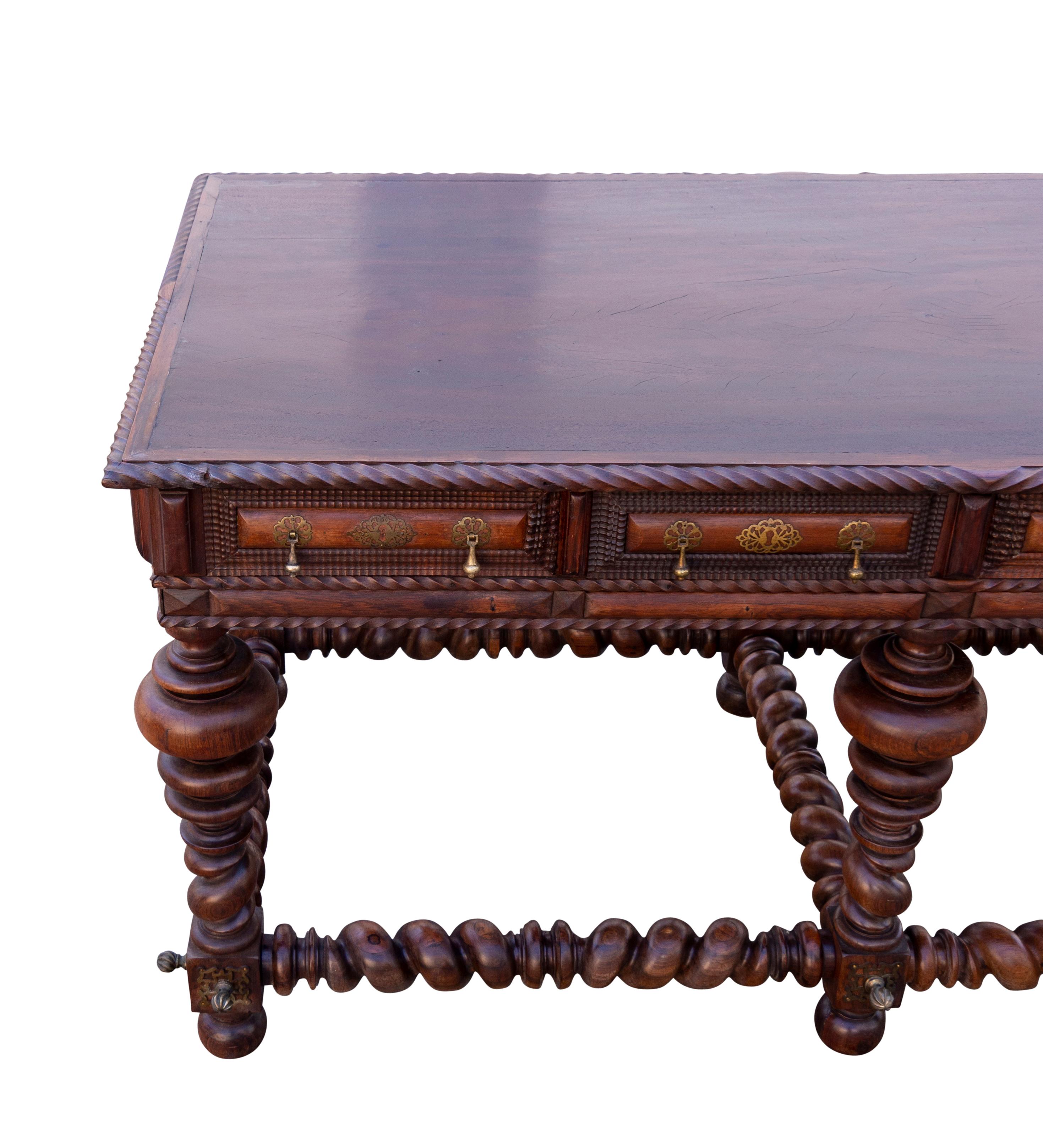 Portugese/Brazilian Colonial Rosewood Center Table For Sale 10